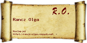 Rancz Olga névjegykártya